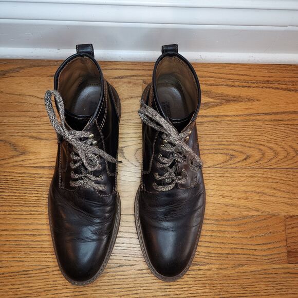 Johnston & Murphy Men's Dark Brown Trufoam Barrett  Plain Toe Leather Boot 12 - Picture 5 of 11